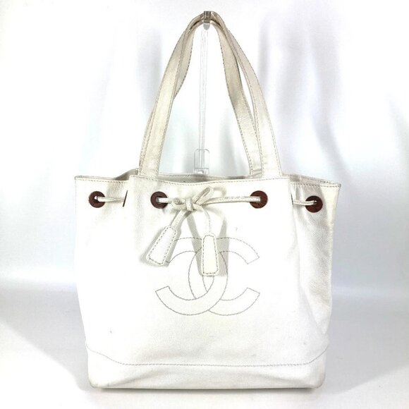 CHANEL vintage CC CC Mark logo drawstring Bag Tote Bag Shoulder Bag - Picture 1 of 16